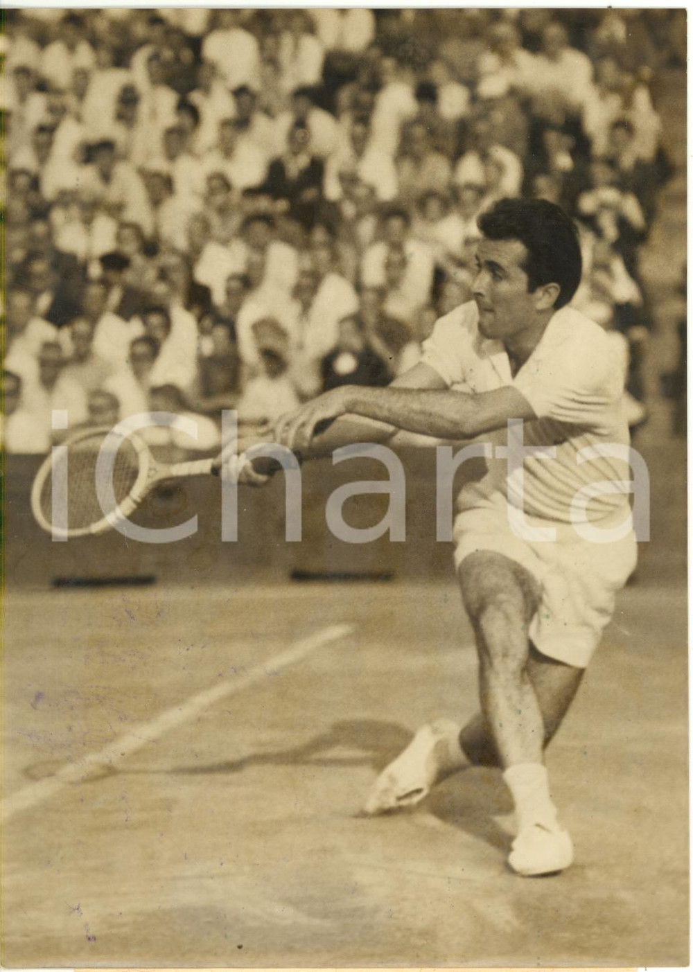 1956 PARIS ROLAND GARROS Tennis - Semi-finale Giuseppe MERLO vs Lew HOAD *Foto