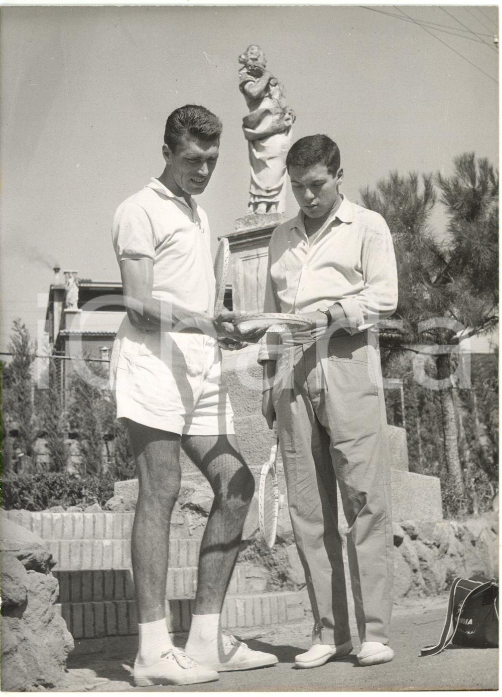 1956 GROTTAFERRATA TENNIS - Orlando SIROLA e Nicola PIETRANGELI in allenamento