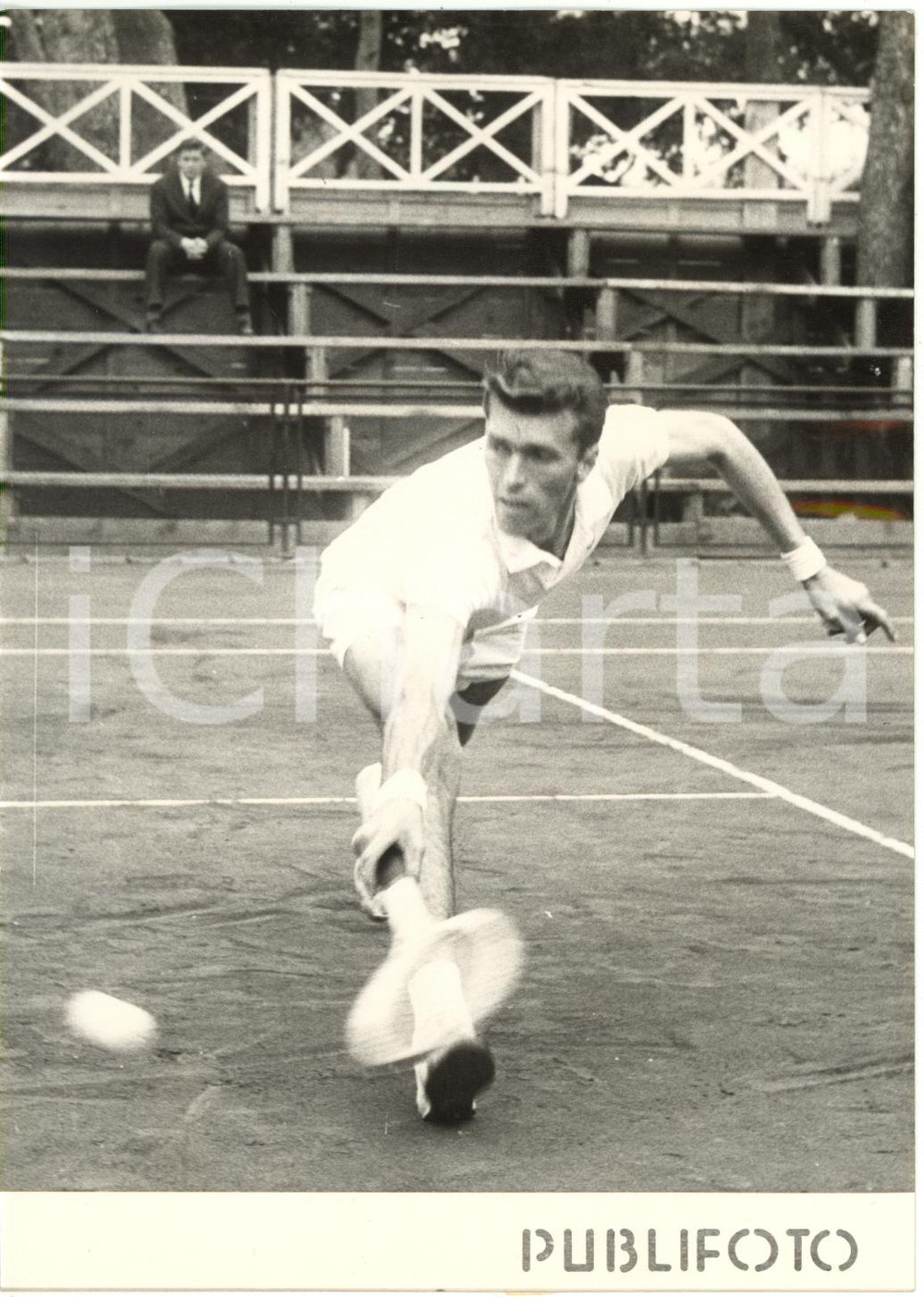 1956 TENNIS Coppa Città di NAPOLI - Orlando SIROLA durante una partita *Foto