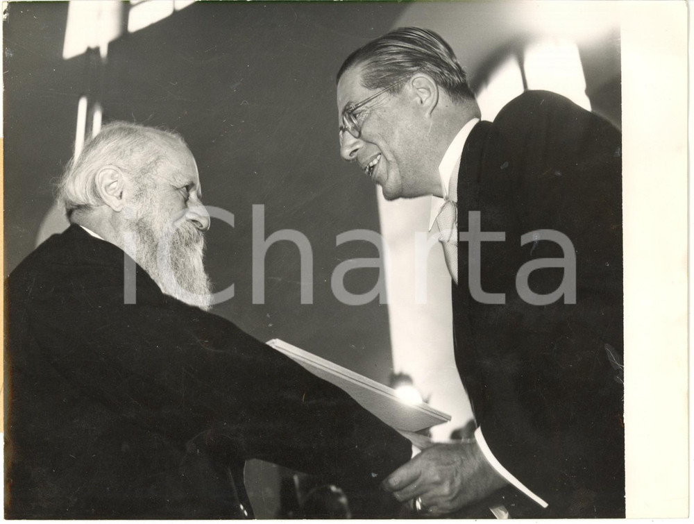 Fotografia d epoca originale 1953 FRANKFURT  Martin BUBER siegt Friedenspreis des Deutschen Buchhandels 1