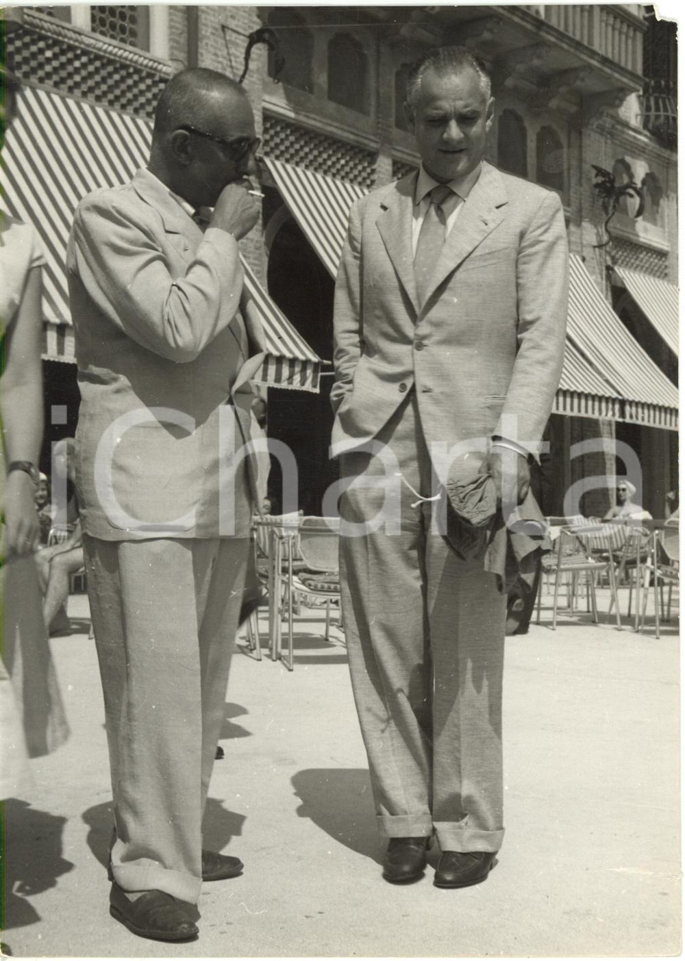 1954 VENEZIA Mostra del Cinema - Alberto MORAVIA con Luigi CHIARINI *Foto 13x18