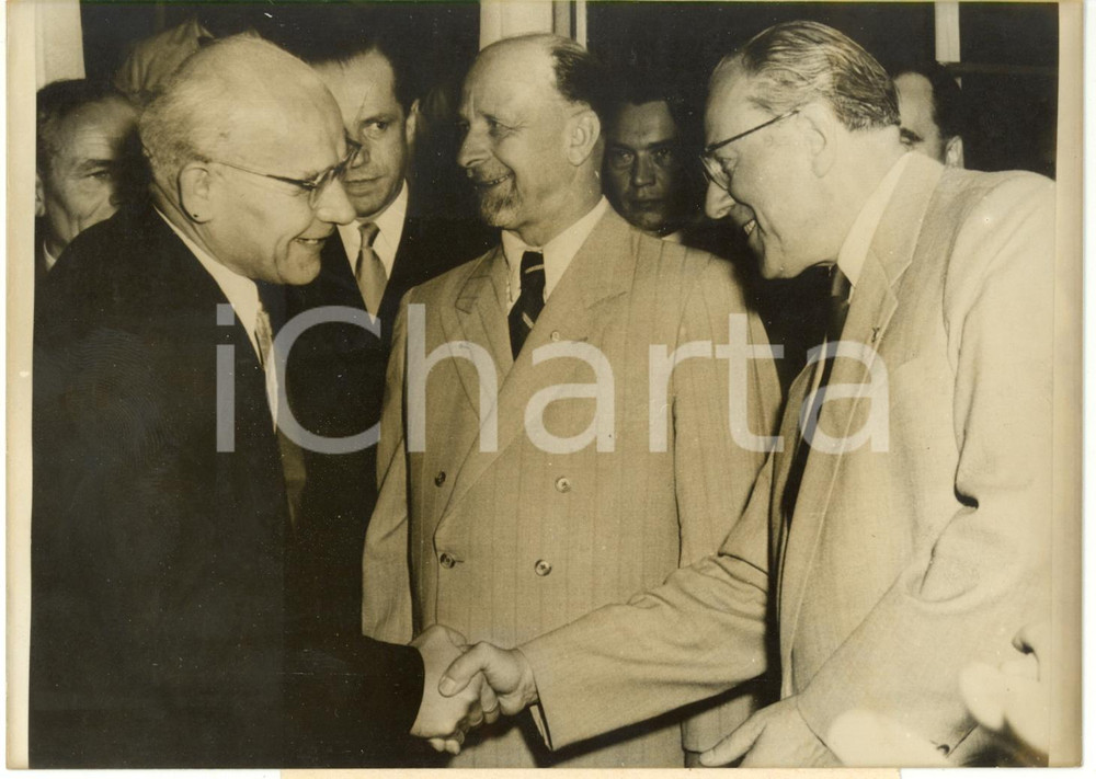 1957 EAST BERLIN - Otto GROTEWOHL meets Władysław GOMULKA *Photo 18x13