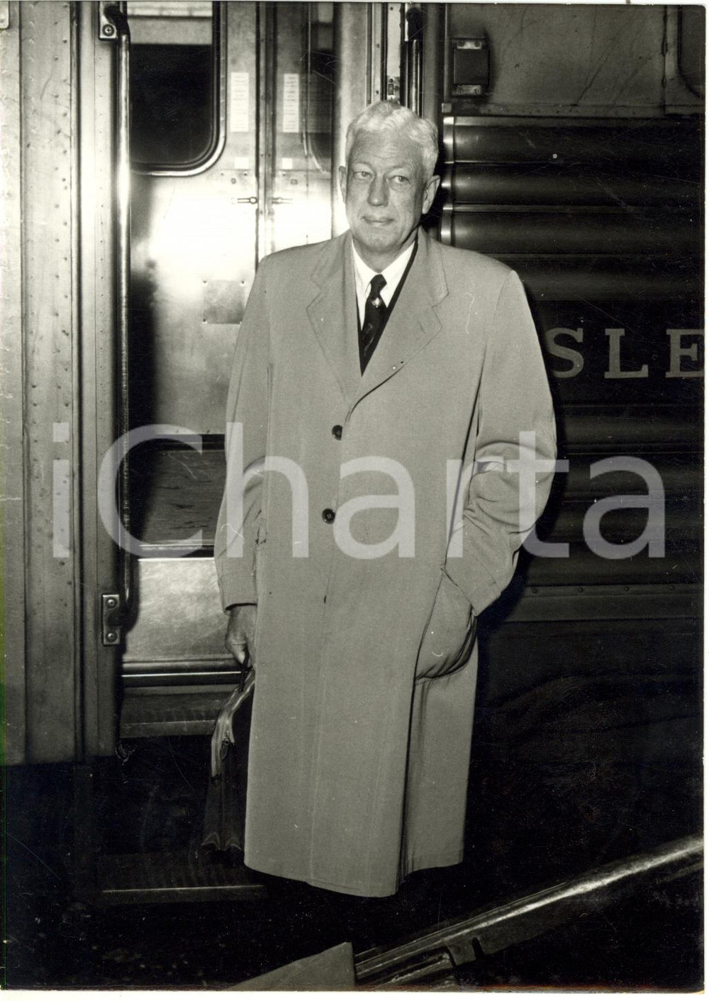 1957 ROMA - Arrivo di Maurice PATE Direttore generale UNICEF - Ritratto *Foto