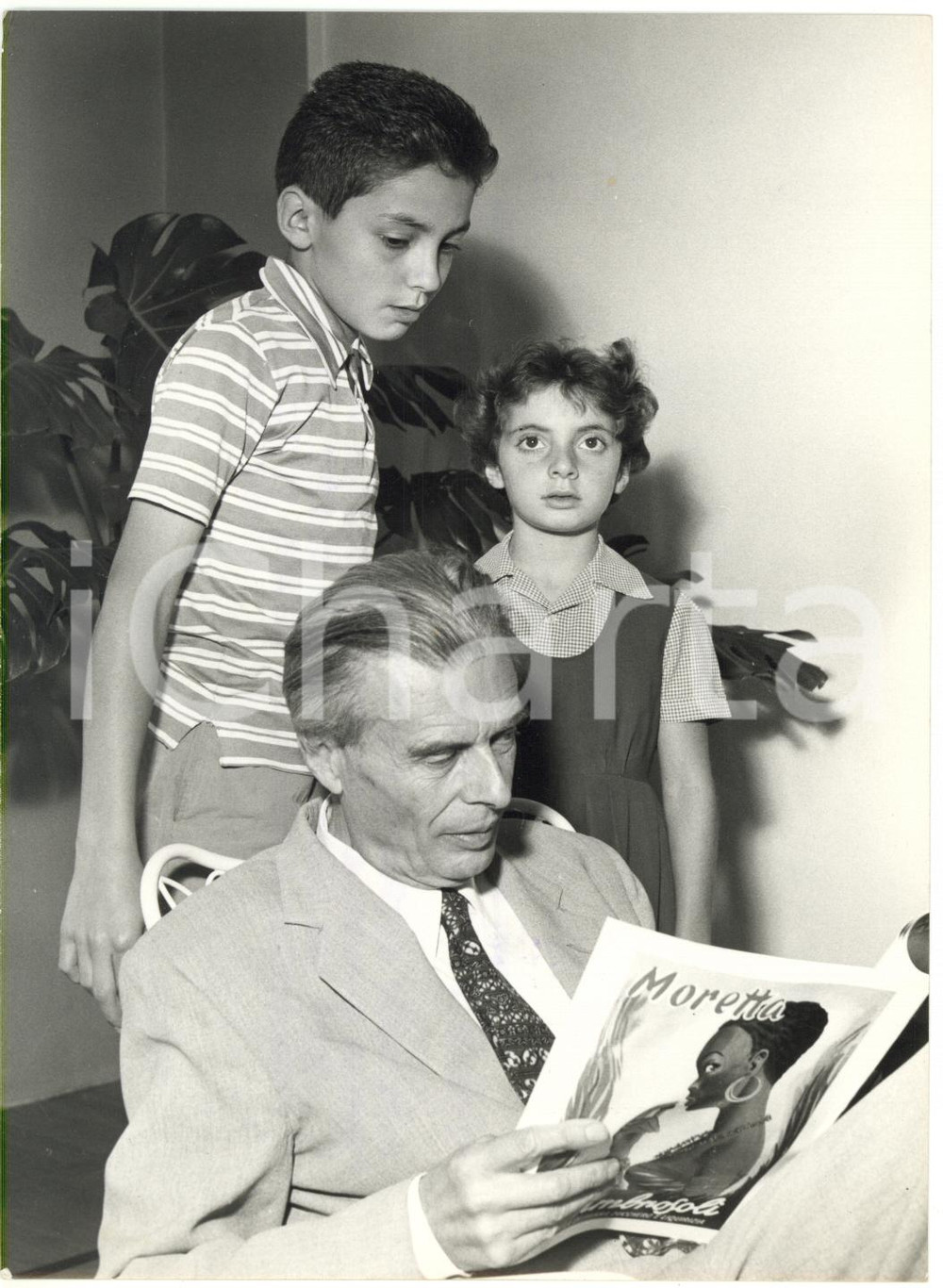 1958 TORINO - Aldous HUXLEY con i nipoti - Ritratto *Foto 18x13 cm