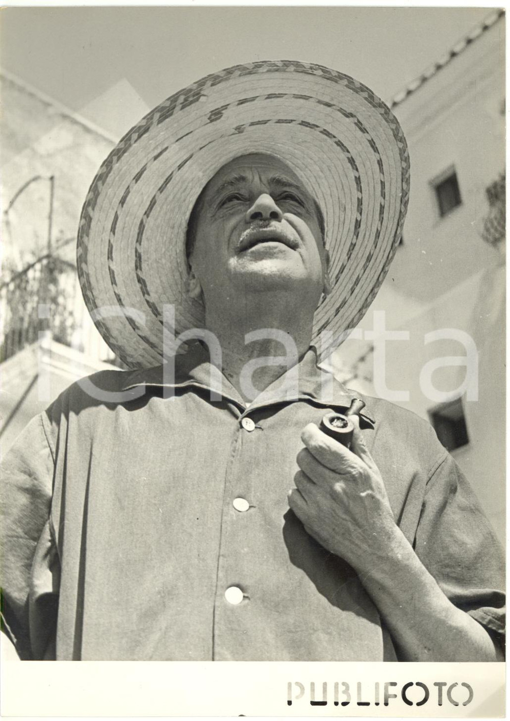 1958 (ma 1955 ca) NAPOLI Cesare Giulio VIOLA - Ritratto con pipa e cappello 