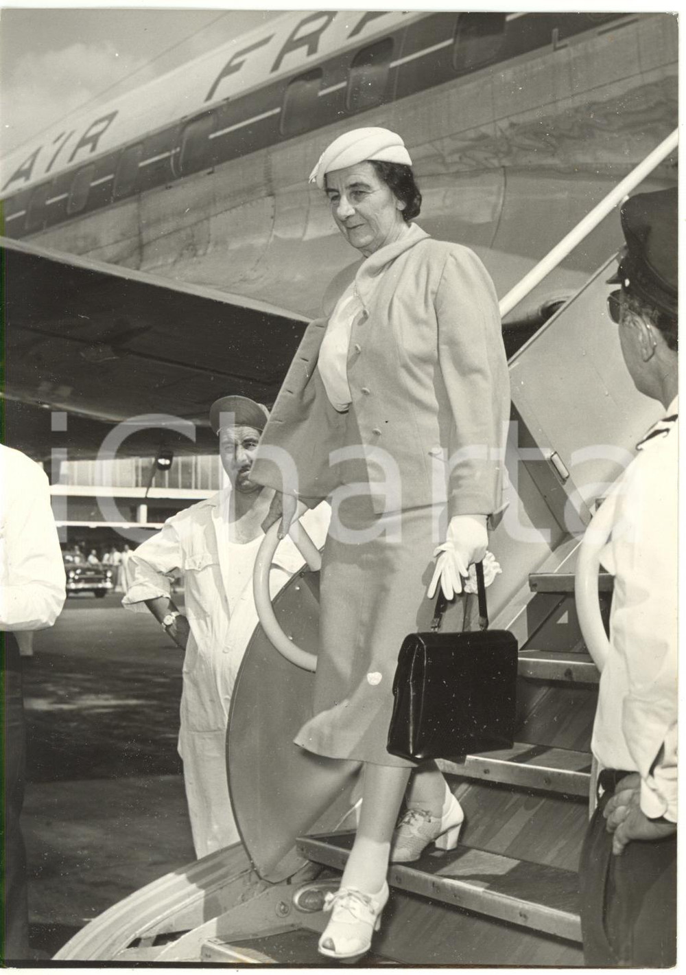 1958 ROMA Aeroporto CIAMPINO - Arrivo di Golda MEIR Ministro Esteri di ISRAELE 