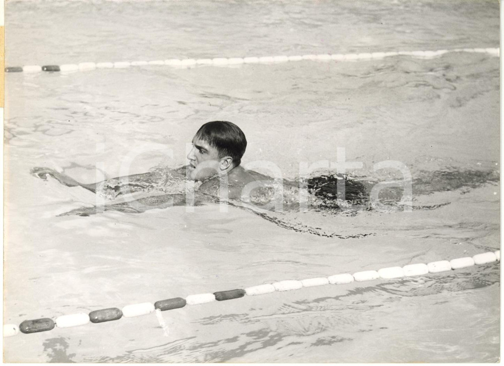 1954 TORINO Campionati Europei NUOTO - Klaus BODINGER vincitore 200m rana *Foto