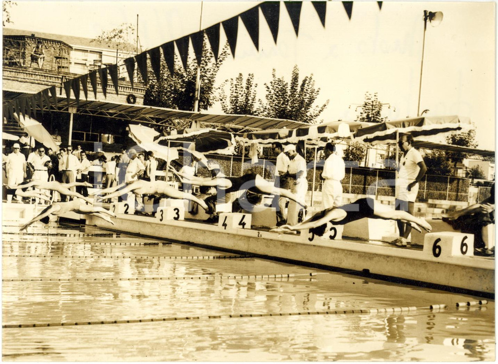 1958 TORINO Campionati Italiani NUOTO - Partenza 400m stile libero femminile