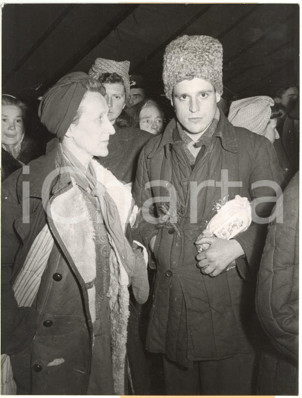 1953 FRIEDLAND (GERMANY) - Lislett SPALKE and her son escaped from URSS *Photo