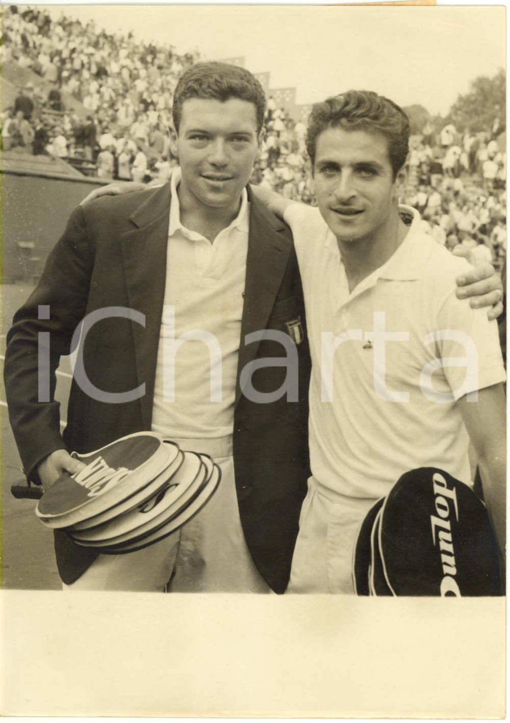 1961 PARIS ROLAND GARROS Coppa Davis - Nicola PIETRANGELI et Pierre DARMON