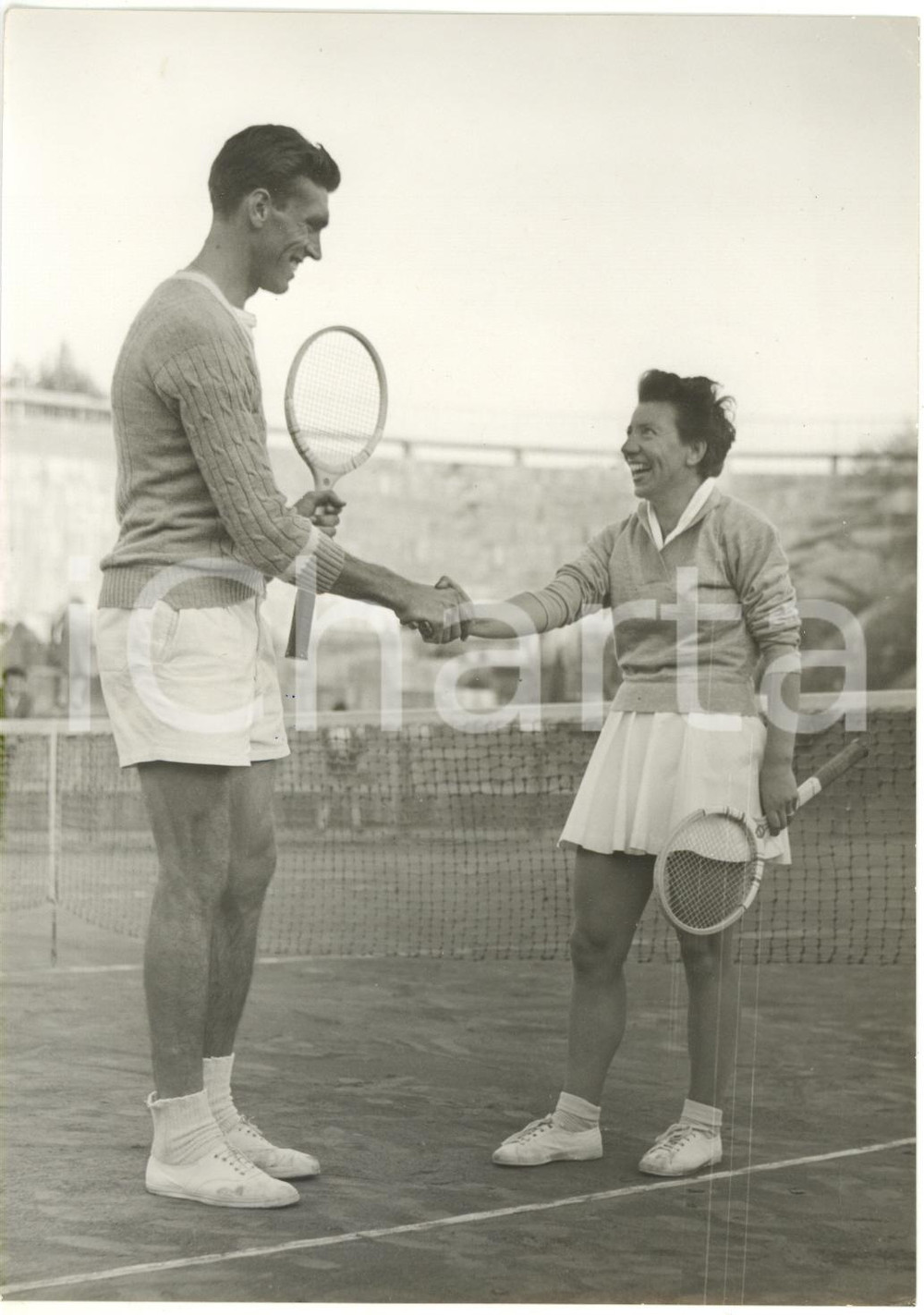 1955 MILANO TENNIS Campionati assoluti - Orlando SIROLA con Nicla MIGLIORI *Foto