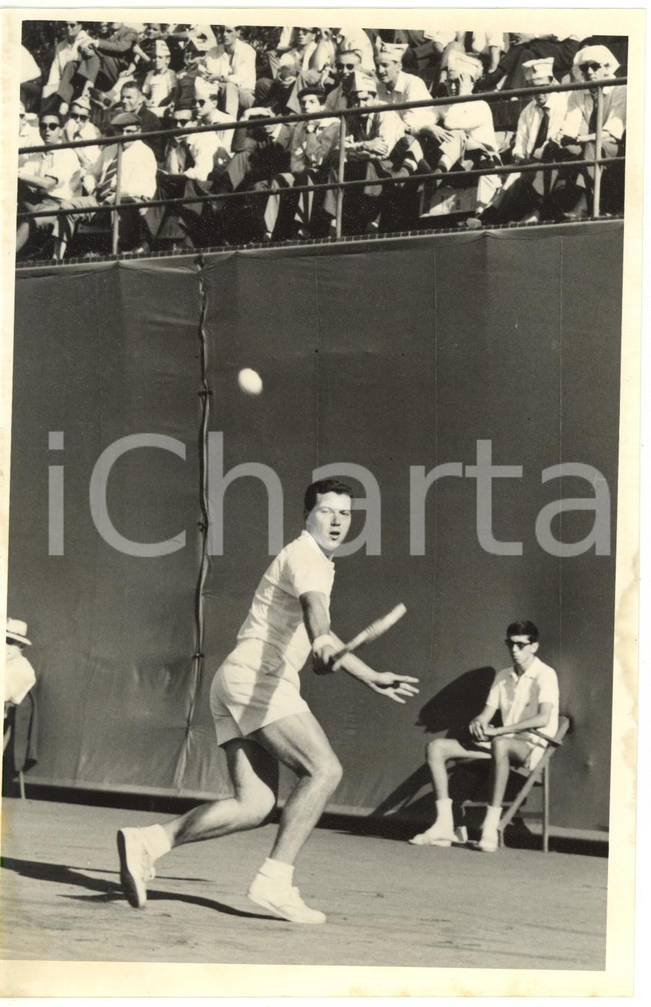 1960 TORINO Coppa Davis Italia-Cile - Nicola PIETRANGELI durante una partita