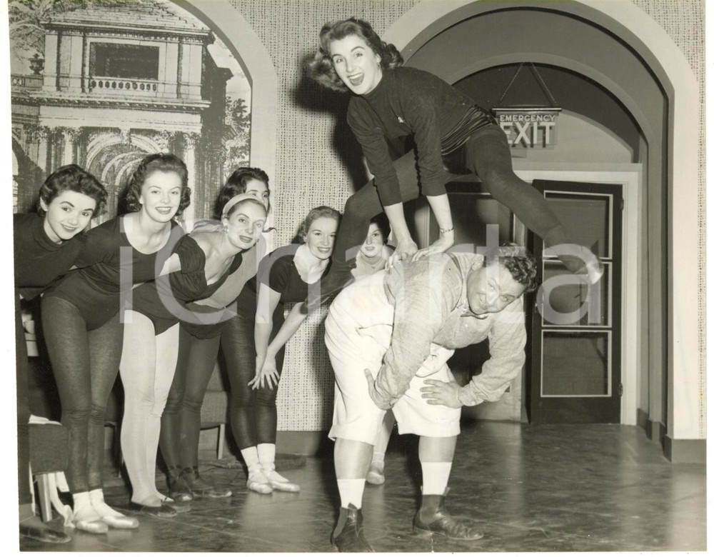 1956 LONDON Royal Opera House - Harry SECOMBE plays leap-frog with Valda GALE