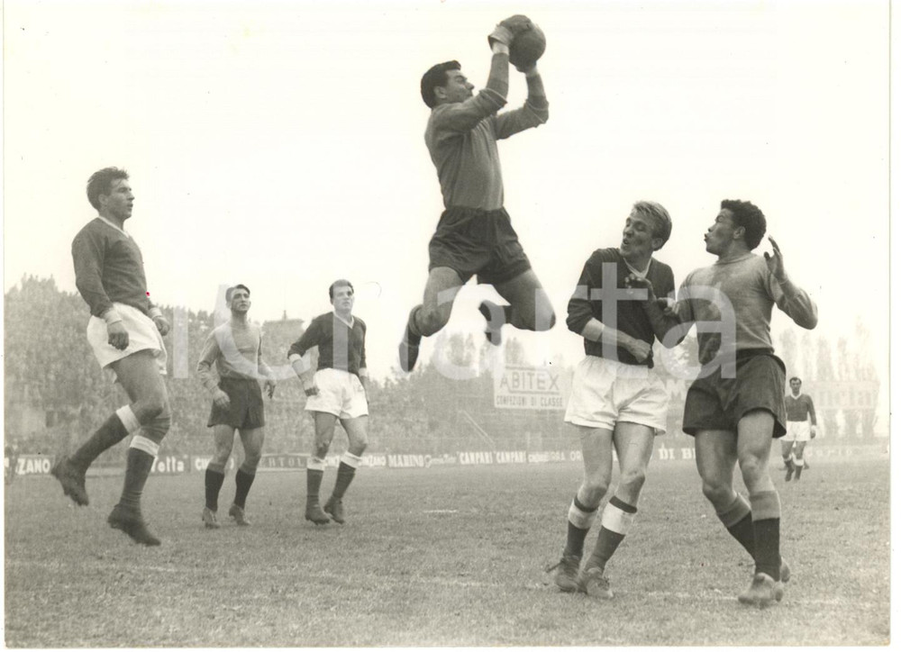 1956 BERGAMO CALCIO Allenamento NAZIONALE - Parata di Ottavio BUGATTI *Foto 