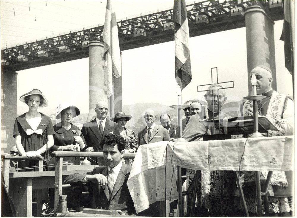 1959 SESTRI PONENTE Cantieri navali - Messa per varo M/N MARIA ADELAIDE *Foto