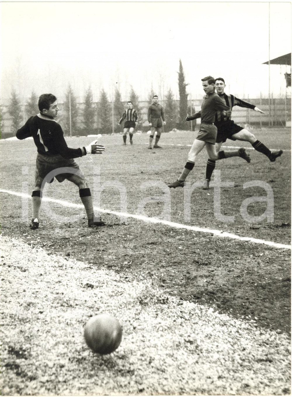 1960 MILANO CALCIO Allenamento INTER - Azione di Edwing FIRMANI *Foto 18x24 cm