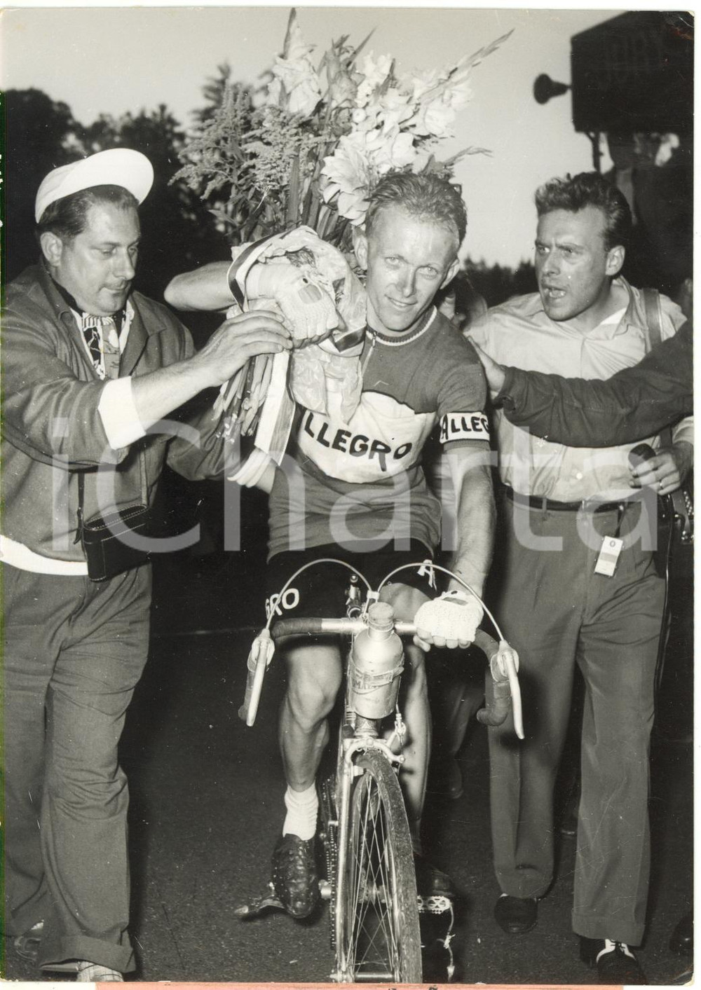 1954 BERNA CICLISMO Tour de Suisse - Hans HOLLENSTEIN vince la quinta tappa