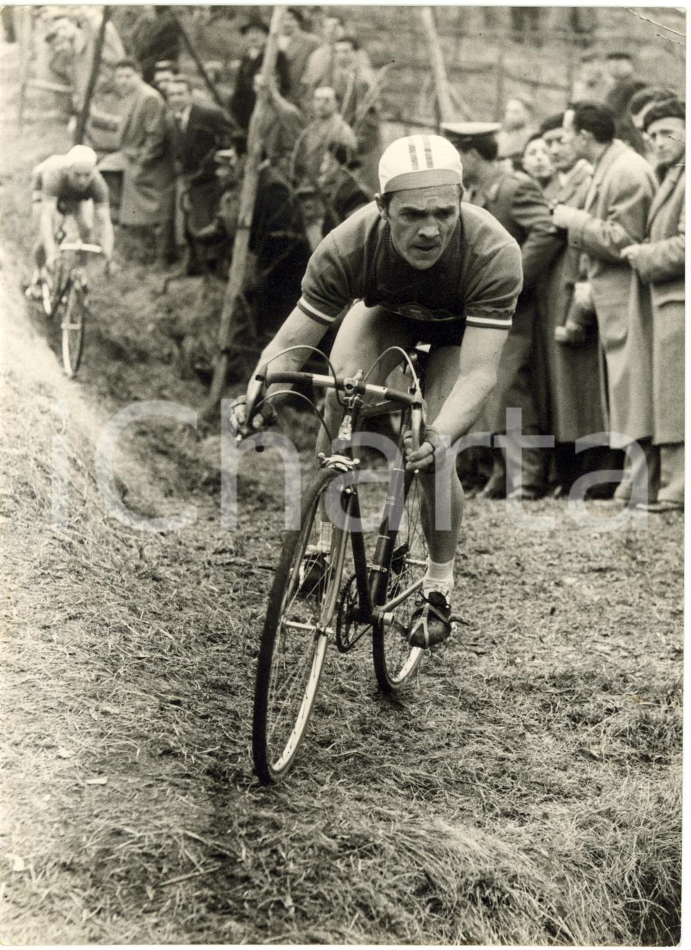 1954 CRENNA (VA) MONDIALI CICLOCROSS Pierre JODET 2° classificato *Foto 13x18 cm