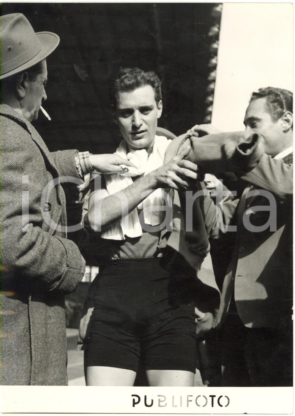1954 MILANO Velodromo Vigorelli - Addo KAZIANKA batte record di velocità *Foto