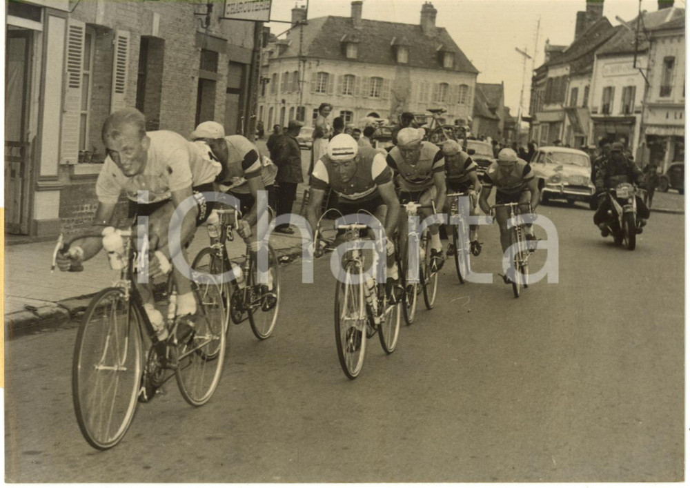 1958 CICLISMO Tour de France - Jean GRACZYK guida il gruppo *Foto VINTAGE 18x13
