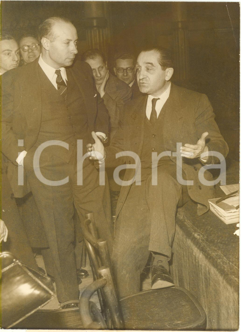 1957 PARIS Salle Wagram - Pierre MENDÈS FRANCE avec Henri CAILLAVET *Photo 13x18
