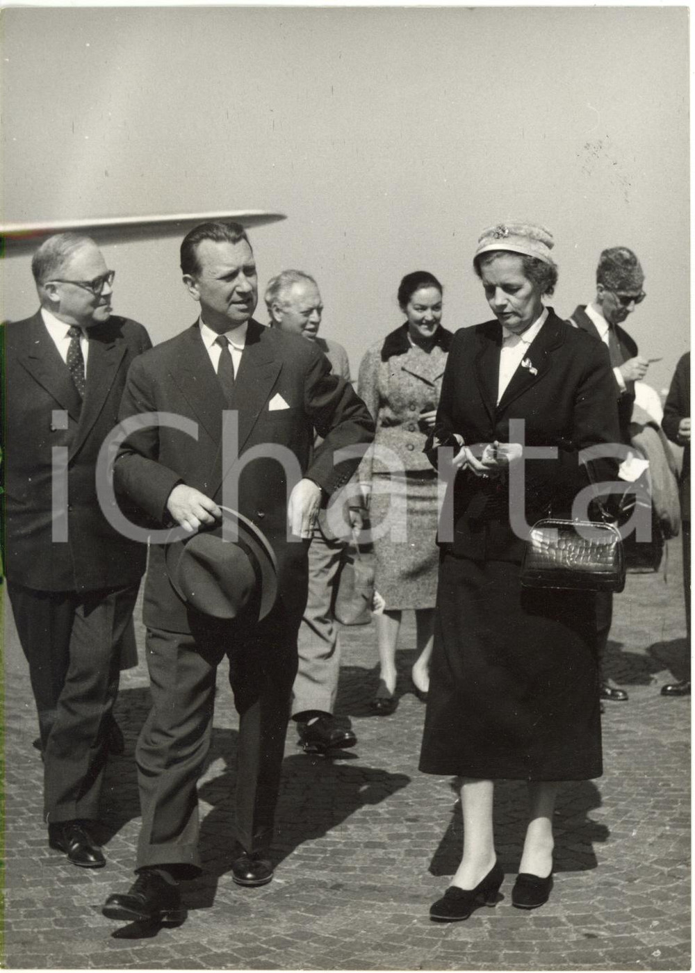 1957 ROMA CIAMPINO - Arrivo di Hans Christian HANSEN Primo Ministro danese *Foto