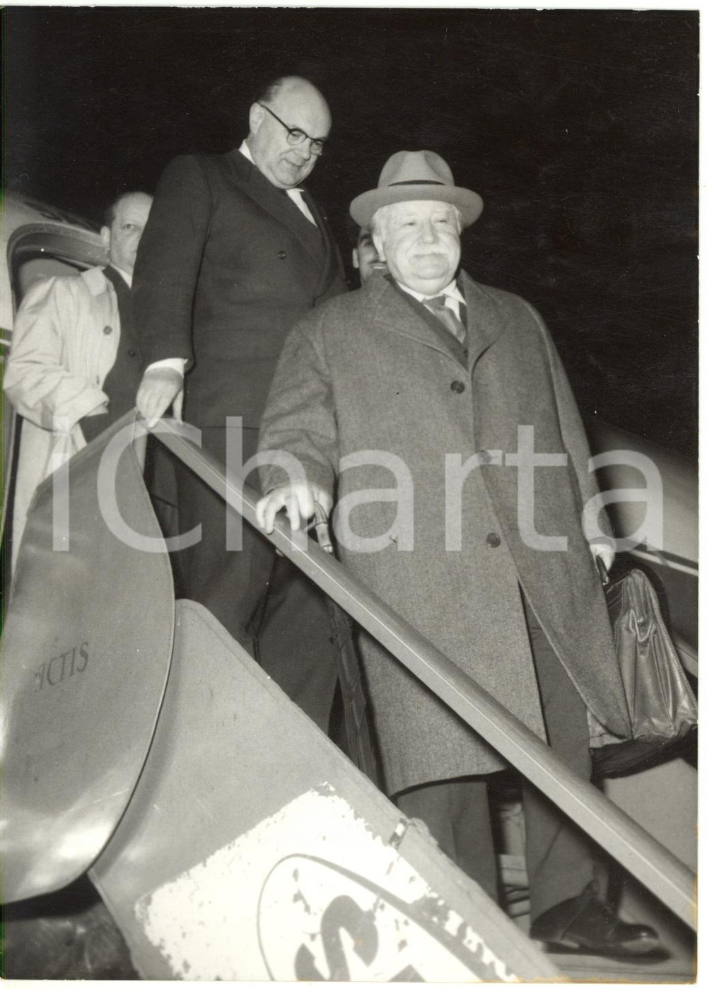1957 ROMA Aeroporto CIAMPINO - Arrivo di Paul-Henri SPAAK e Joseph BECK *Foto