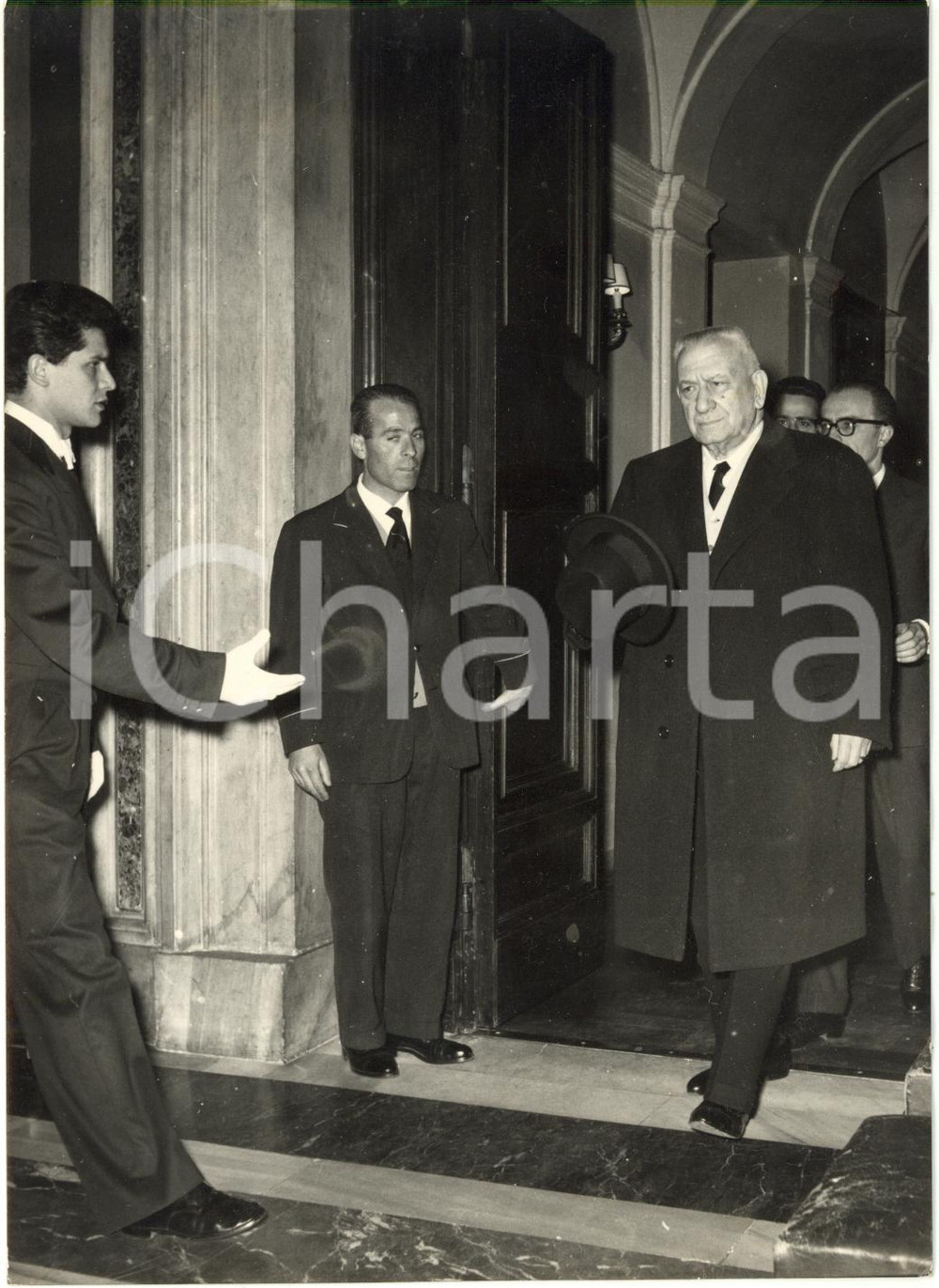 1959 ROMA QUIRINALE Crisi ministeriale - Arrivo di Raffaele DE CARO *Foto 13x18