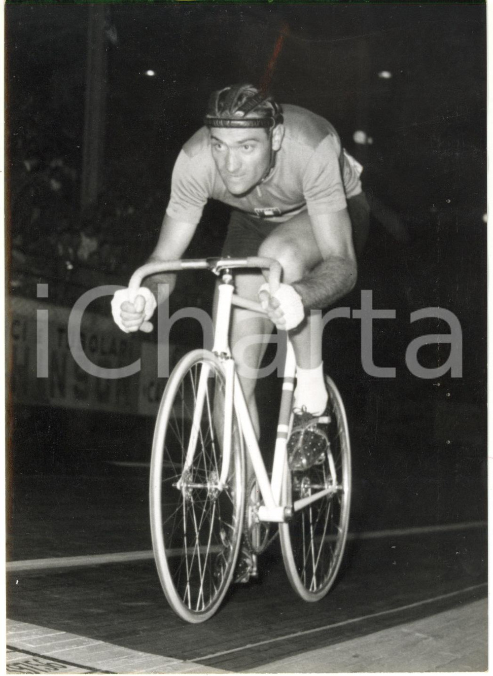 1955 MILANO Velodromo Vigorelli - Donato PIAZZA ai Campionati CICLISMO SU PISTA