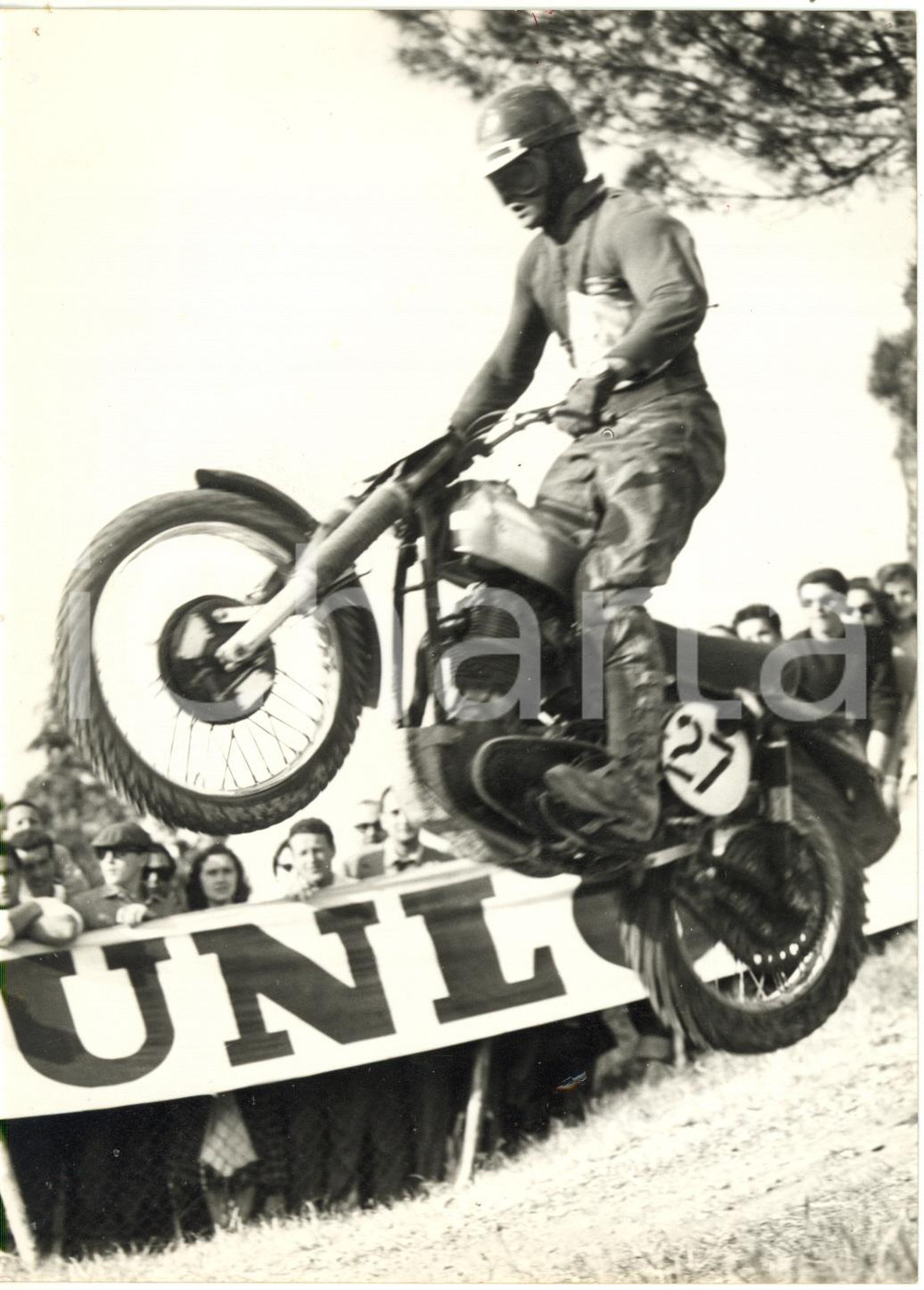 1955 ca IMOLA MOTOCROSS - Passaggio del vincitore Bill NILSSON *Foto 13x18 cm