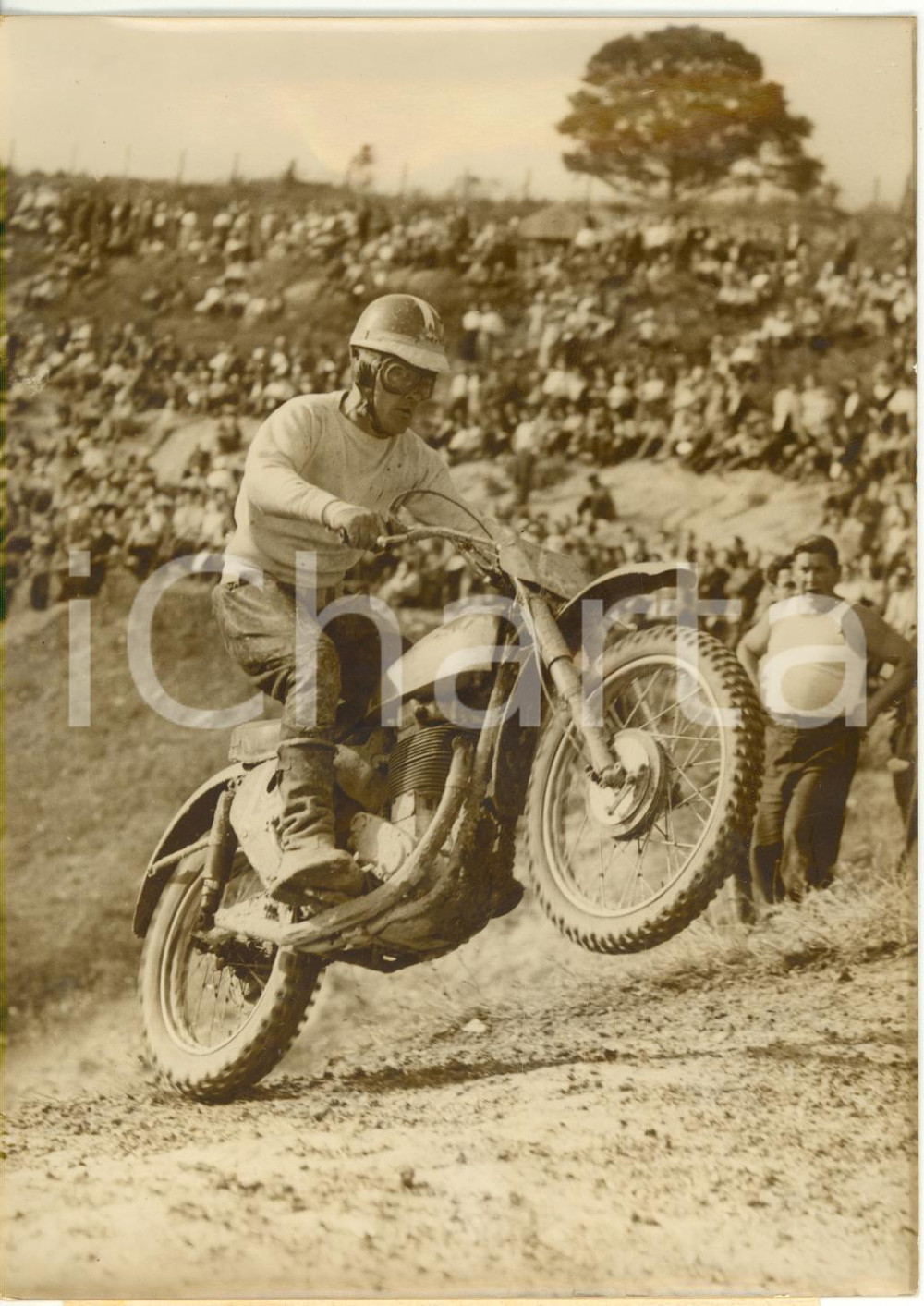 1955 ca MONTREUIL Championnat de France MOTOCROSS - Robert KLIM dans la course