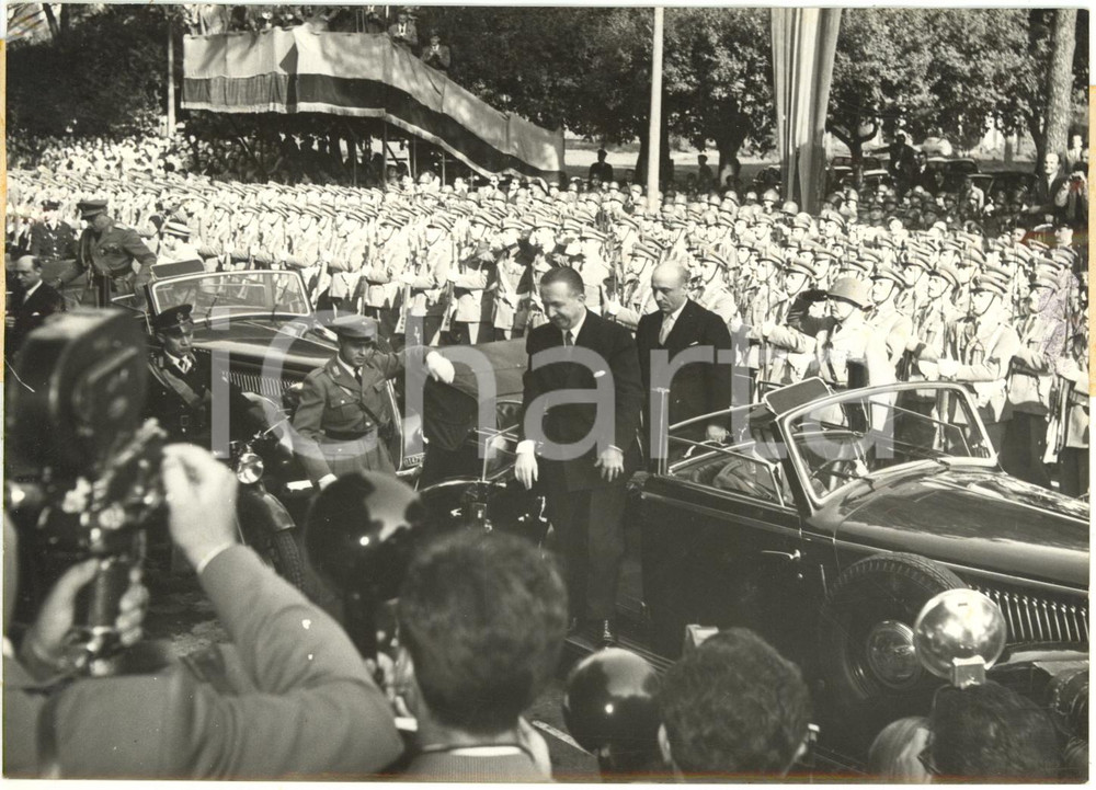 1953 ROMA Festa della POLIZIA - Arrivo dell'onorevole Giuseppe PELLA *Foto 18x13