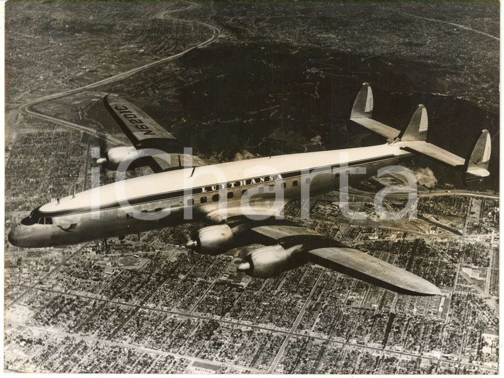 1954 GERMANY - Aircraft LOCKHEED L-1049 "Super Constellation" by LUFTHANSA 