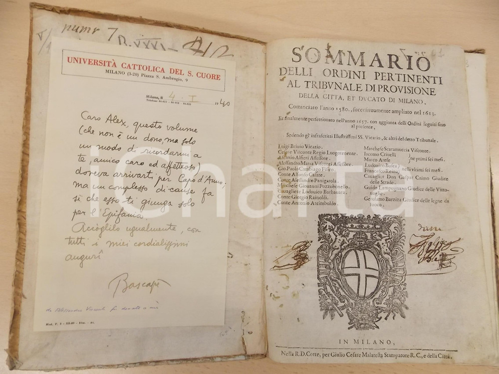 1657 MILANO Sommario ordini pertinenti al Tribunale di Provisione *BASCAPE'
