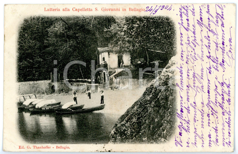 1904 BELLAGIO - SAN GIOVANNI (CO) Latteria alla Cappelletta - Scorcio con barche