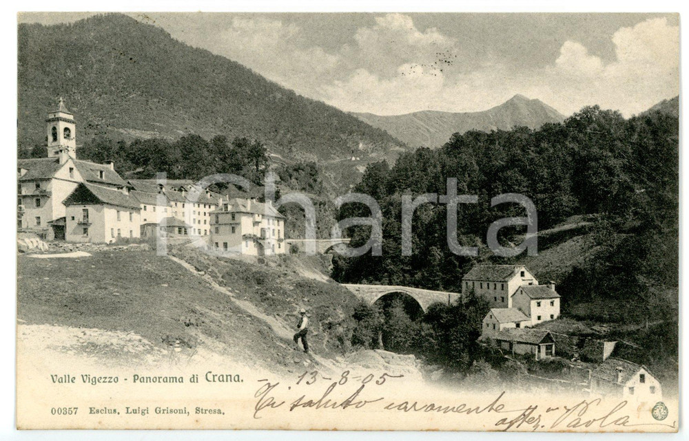 1905 SANTA MARIA MAGGIORE - CRANA (VB) Scorcio del paese *Cartolina ANIMATA FP