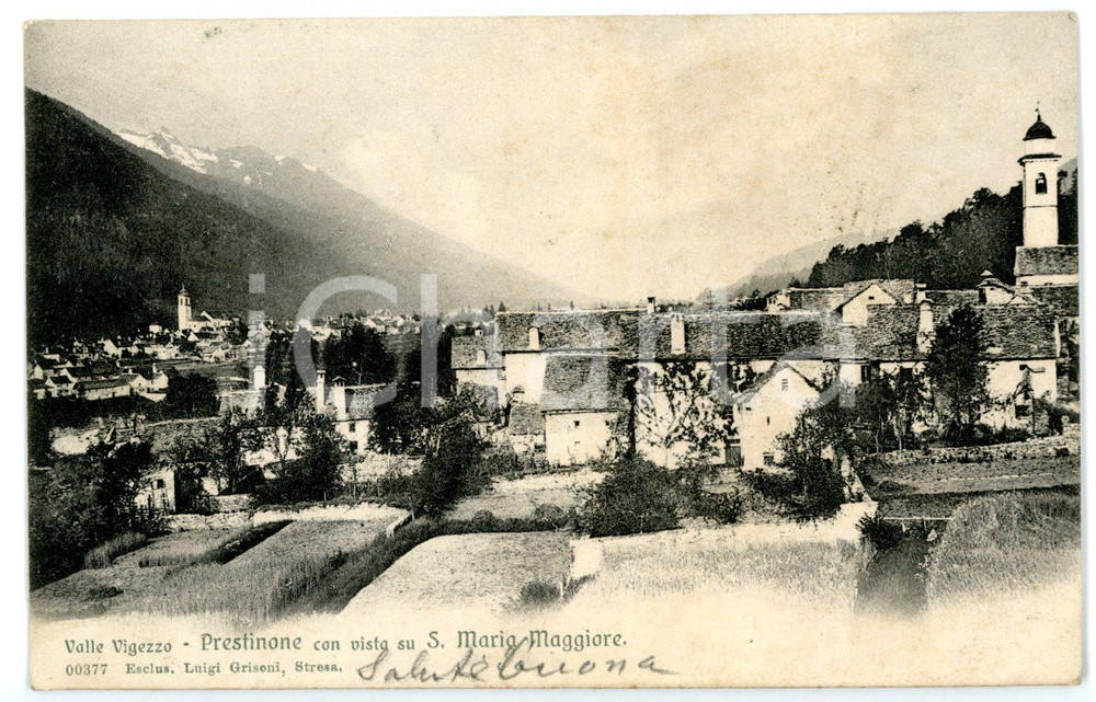 1905 SANTA MARIA MAGGIORE (VB) Veduta panoramica da PRESTINONE *Cartolina FP VG