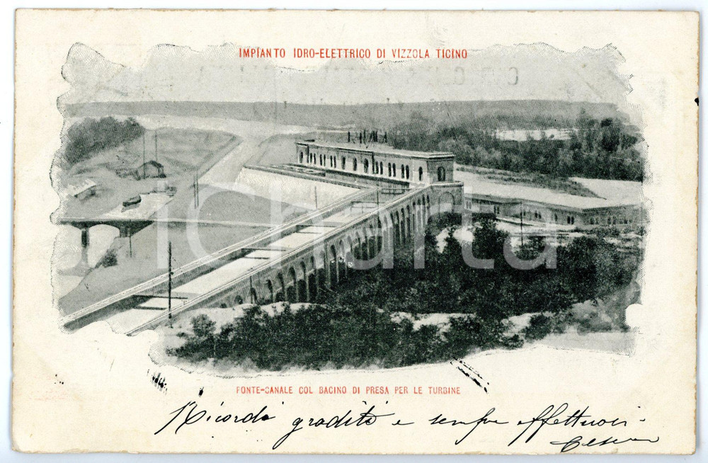 1905 ca VIZZOLA TICINO (VA) Impianto idroelettrico - Canale *Cartolina FP VG