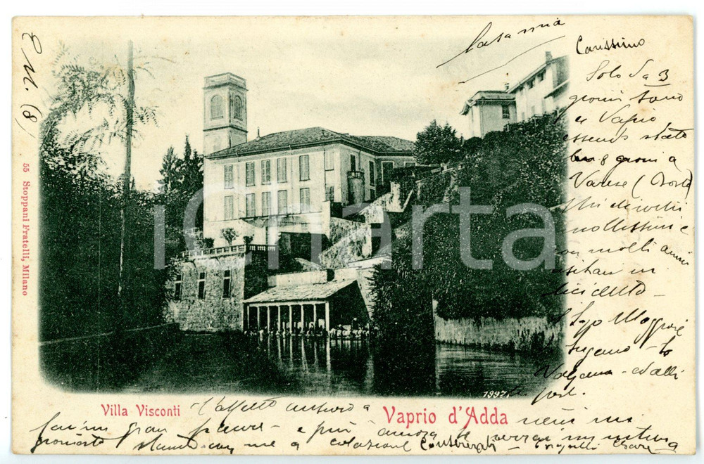 1901 VAPRIO D'ADDA (MI) Scorcio di villa VISCONTI *Cartolina FP VG