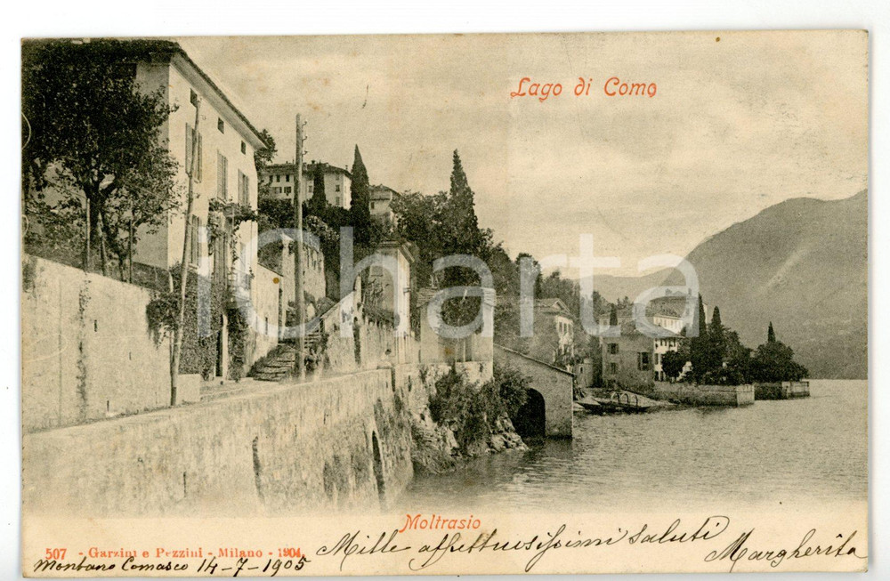 1905 MOLTRASIO Lago di COMO - Panorama del lungolago *Cartolina - FP VG