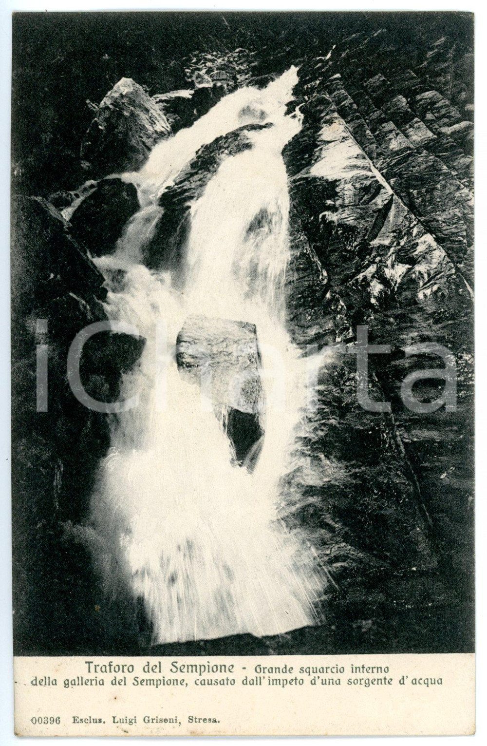 1905 TRAFORO DEL SEMPIONE Squarcio nella galleria *Cartolina FP VG