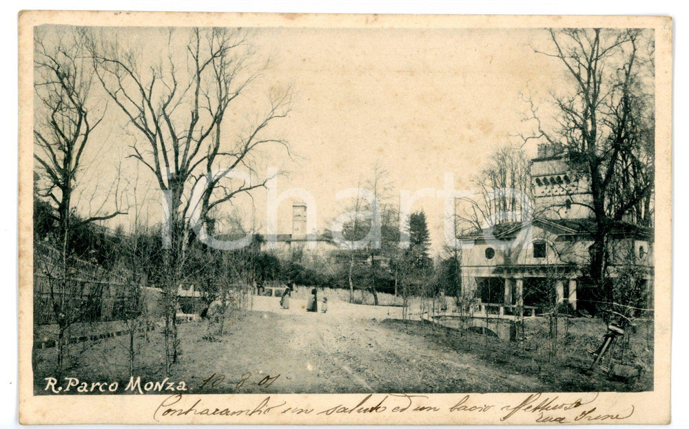 1902 MONZA Passeggiata al parco *Cartolina VINTAGE - FP VG