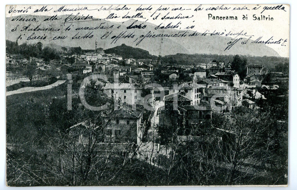 1905 ca SALTRIO (VA) Veduta panoramica *Cartolina FP VG 