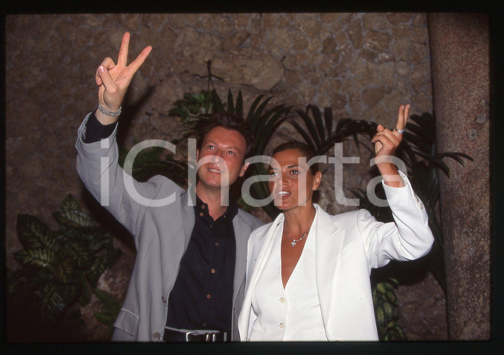 35mm vintage slide* 1998 TELEVISIONE - Simona VENTURA e AMADEUS ritratto (2)