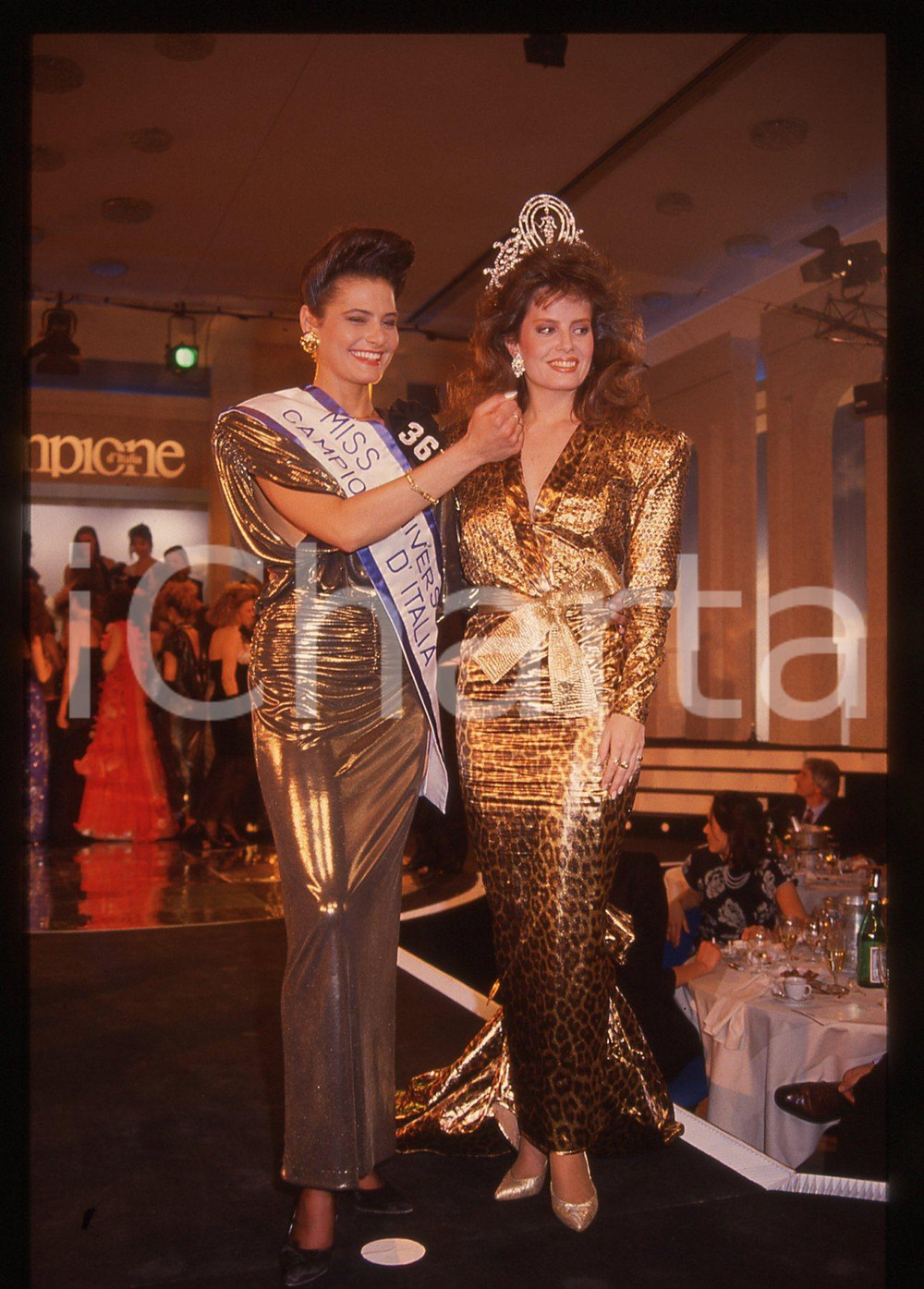 35mm vintage slide*1988 MISS UNIVERSO ITALIA Cecilia BOLOCCO e Simona VENTURA 39