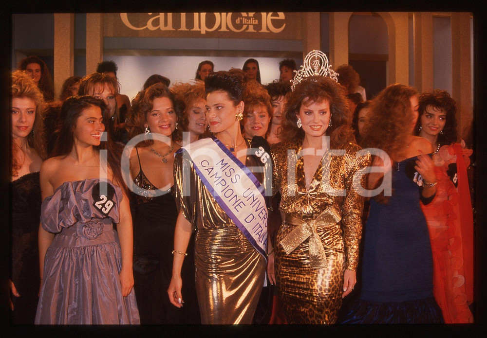 35mm vintage slide*1988 MISS UNIVERSO ITALIA Cecilia BOLOCCO e Simona VENTURA 40