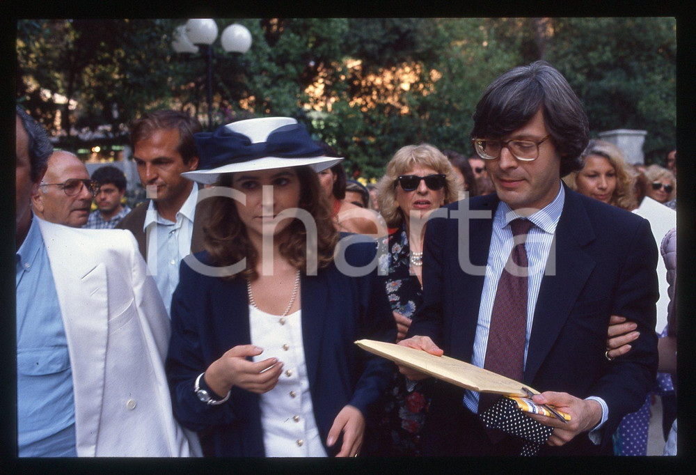 35mm vintage slide*1990 VERSILIANA Dalia GABERSCIK Vittorio SGARBI al festival 1
