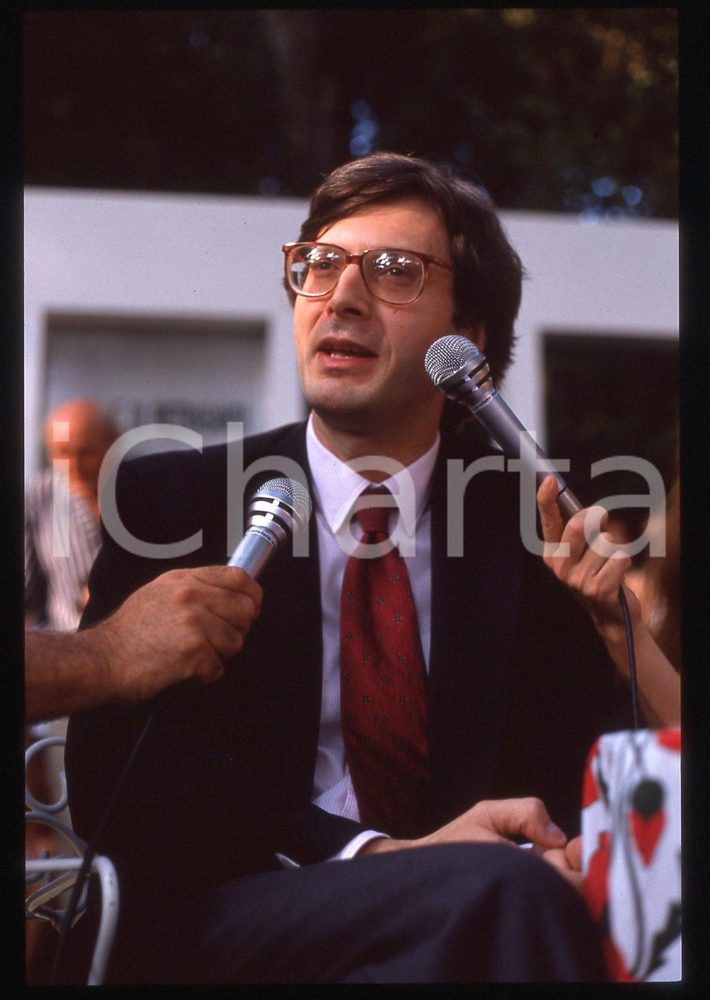 35mm vintage slide*1995ca COSTUME Vittorio SGARBI rilascia intervista (2)