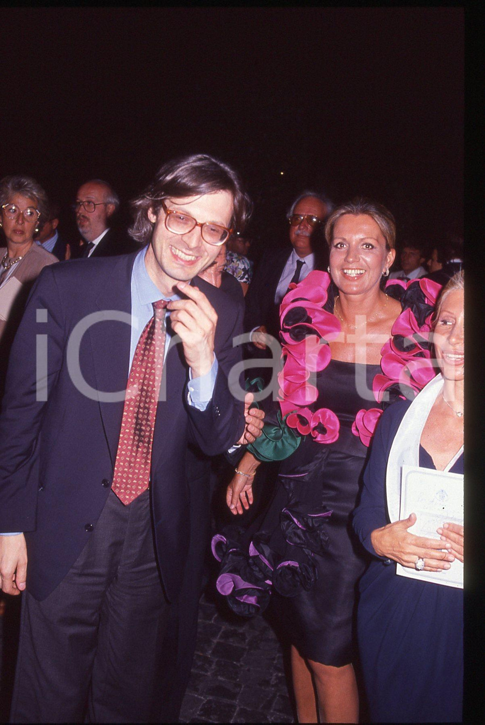 35mm vintage slide*1990ca COSTUME Catherine SPAAK e Vittorio SGARBI  ritratto 8