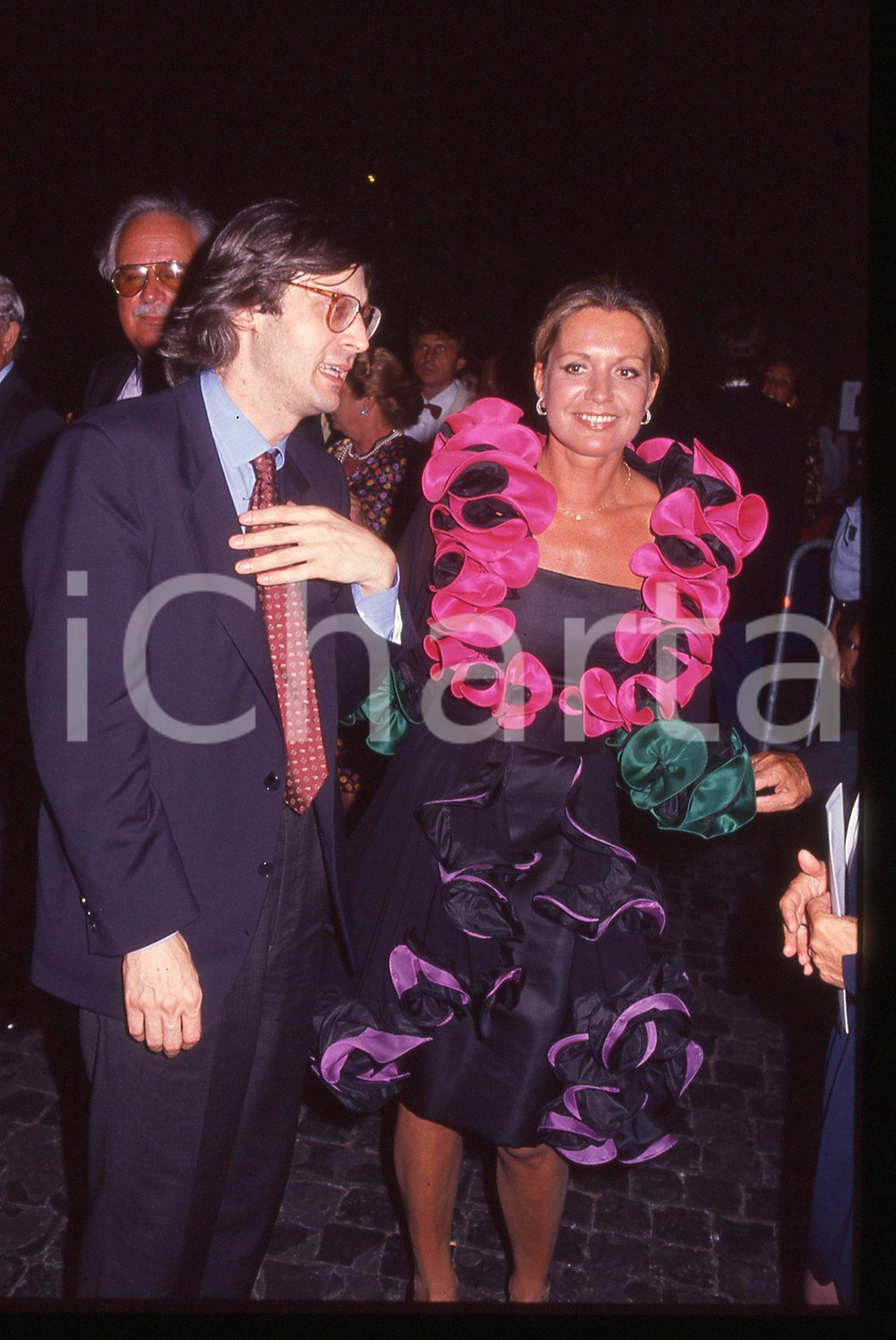 35mm vintage slide*1990ca COSTUME Catherine SPAAK e Vittorio SGARBI  ritratto 11